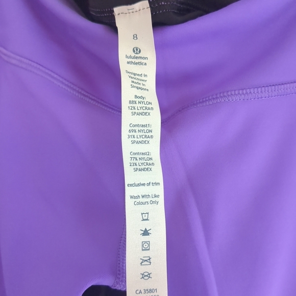 NWOT Lululemon Leggings Women's Size 8 Purple Cropped Ignite Athletic Yoga - Picture 2 of 7